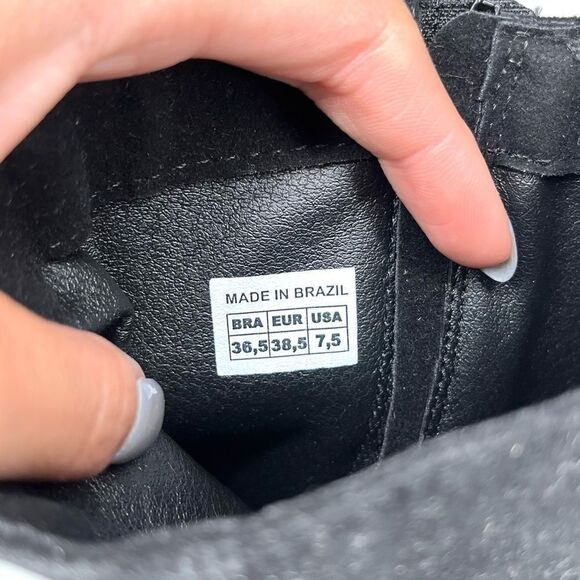 FARM Rio Boots Women’s 7.5 Black Tall Suede Lug Sole Boots with Embroidery NWT - Picture 5 of 10